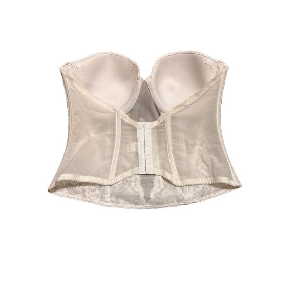 Vintage Sears Strapless Lace Sheer White Bustier 74000 Corset Bra Underwire 38B - Picture 3 of 8